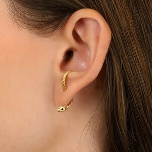 Gold snake earrings